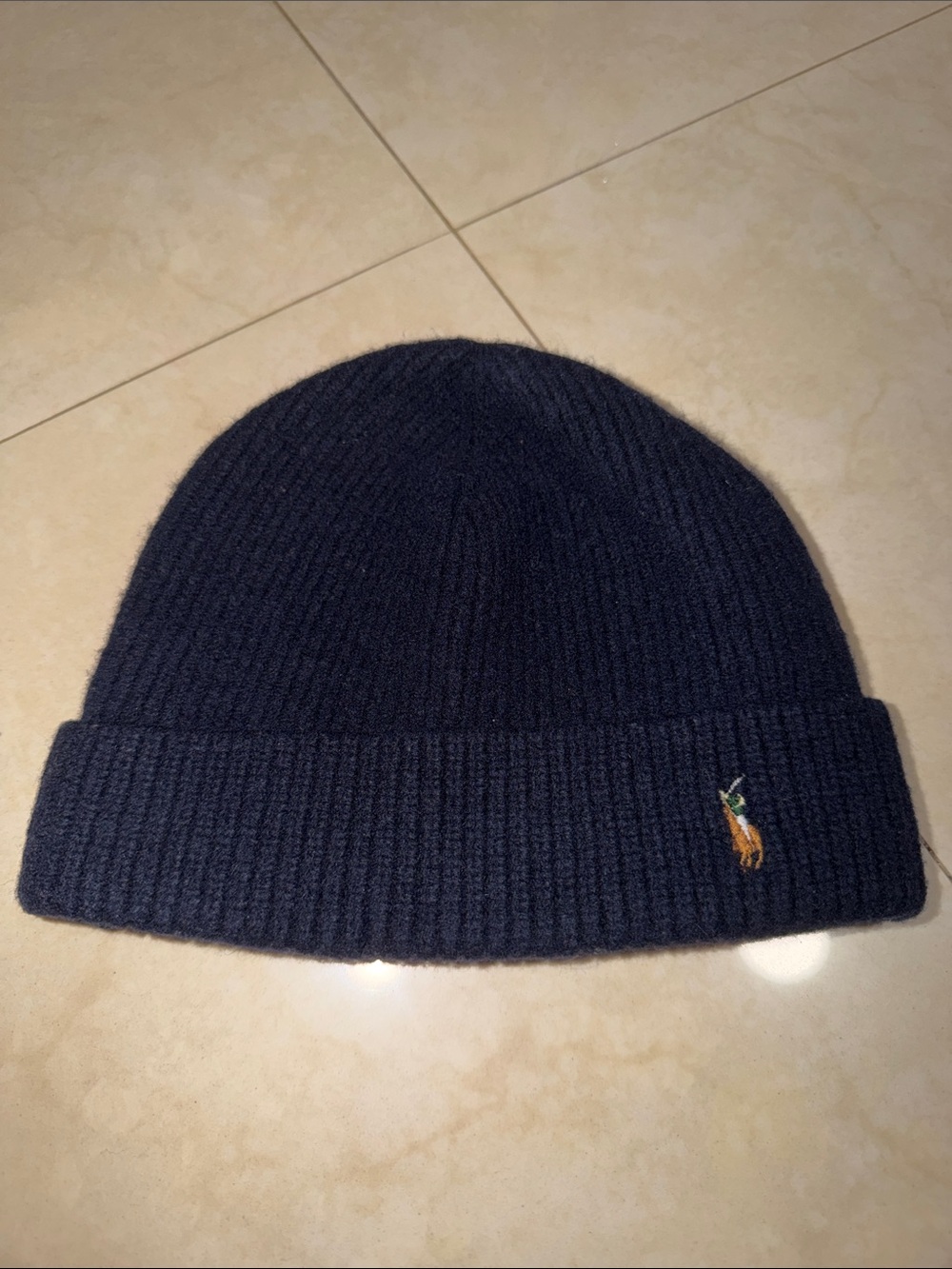 Polo by Ralph Lauren Dark Navy Ribbed Cuffed Beanie